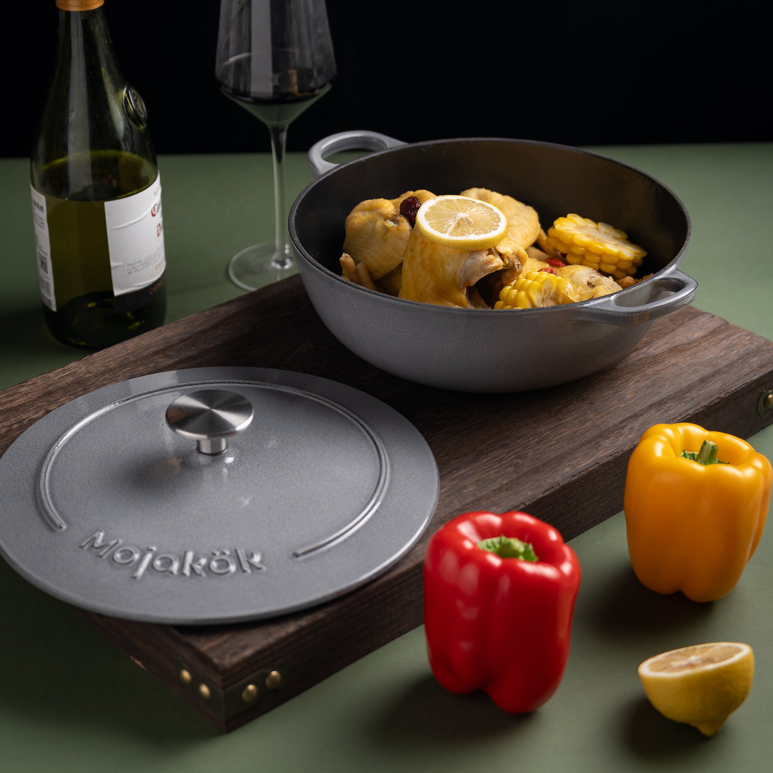 Mojakök 24cm 2.96QT Shallow Cocotte- Platinum Gray