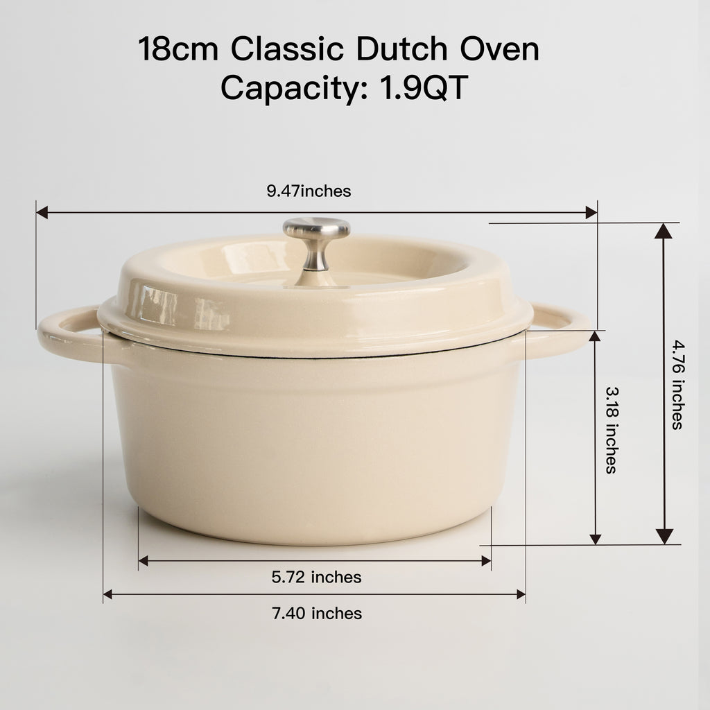 Mojakök 18cm Classic Dutch Oven 1.9QT Cocotte - Beige