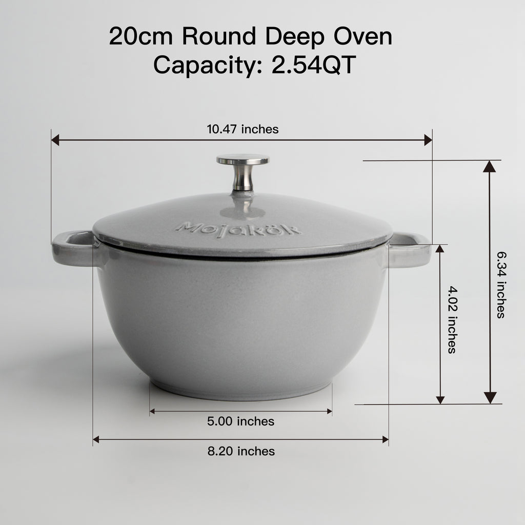 Mojakök 20cm Deep Oven 2.54QT Cocotte - Truffle White