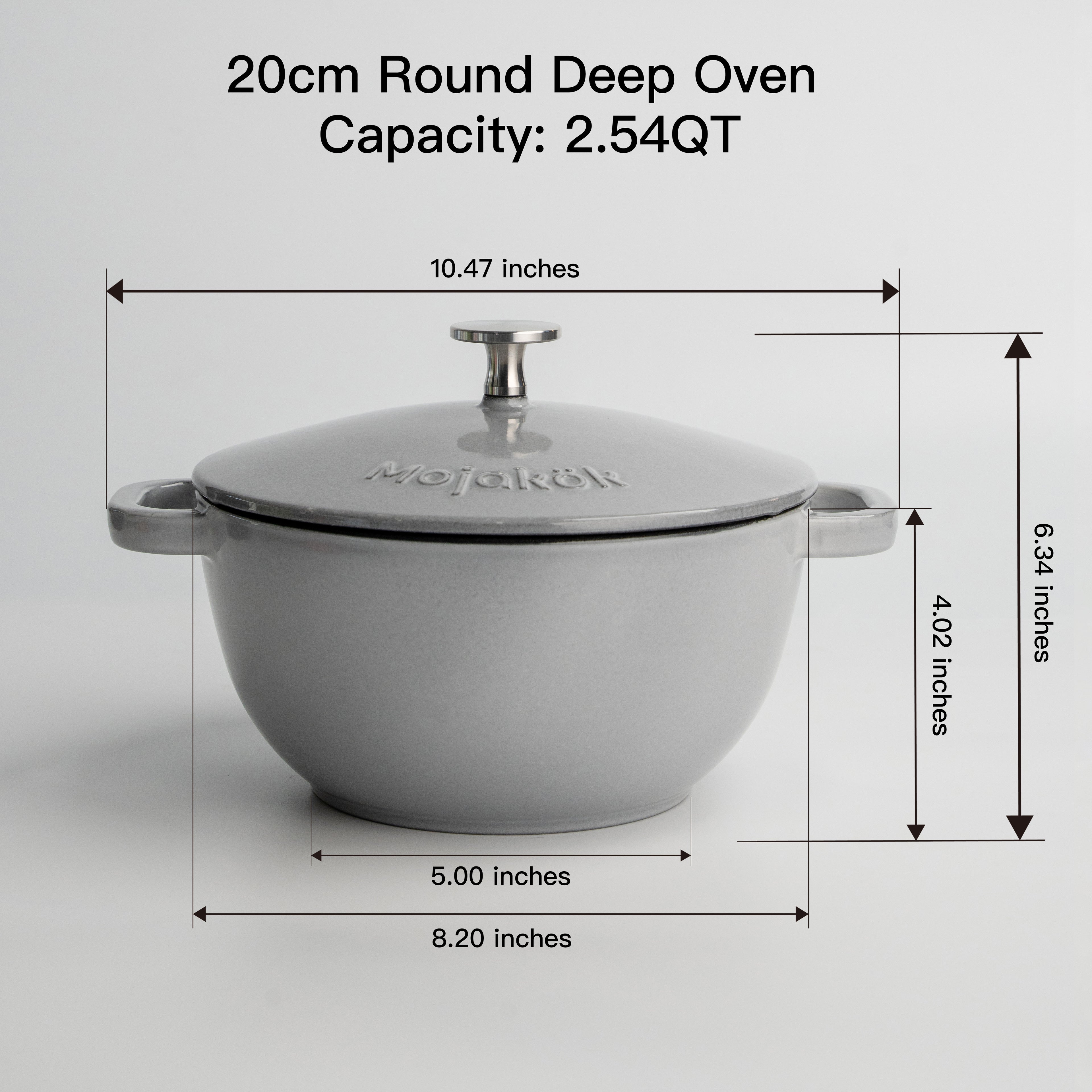 Mojakök 20cm Deep Oven 2.54QT Cocotte- Truffle white