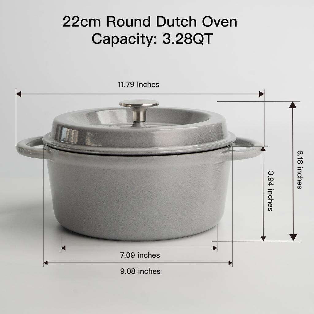 Mojakök 22cm Dutch Oven 3.32QT Classic round Cocotte- Truffle white