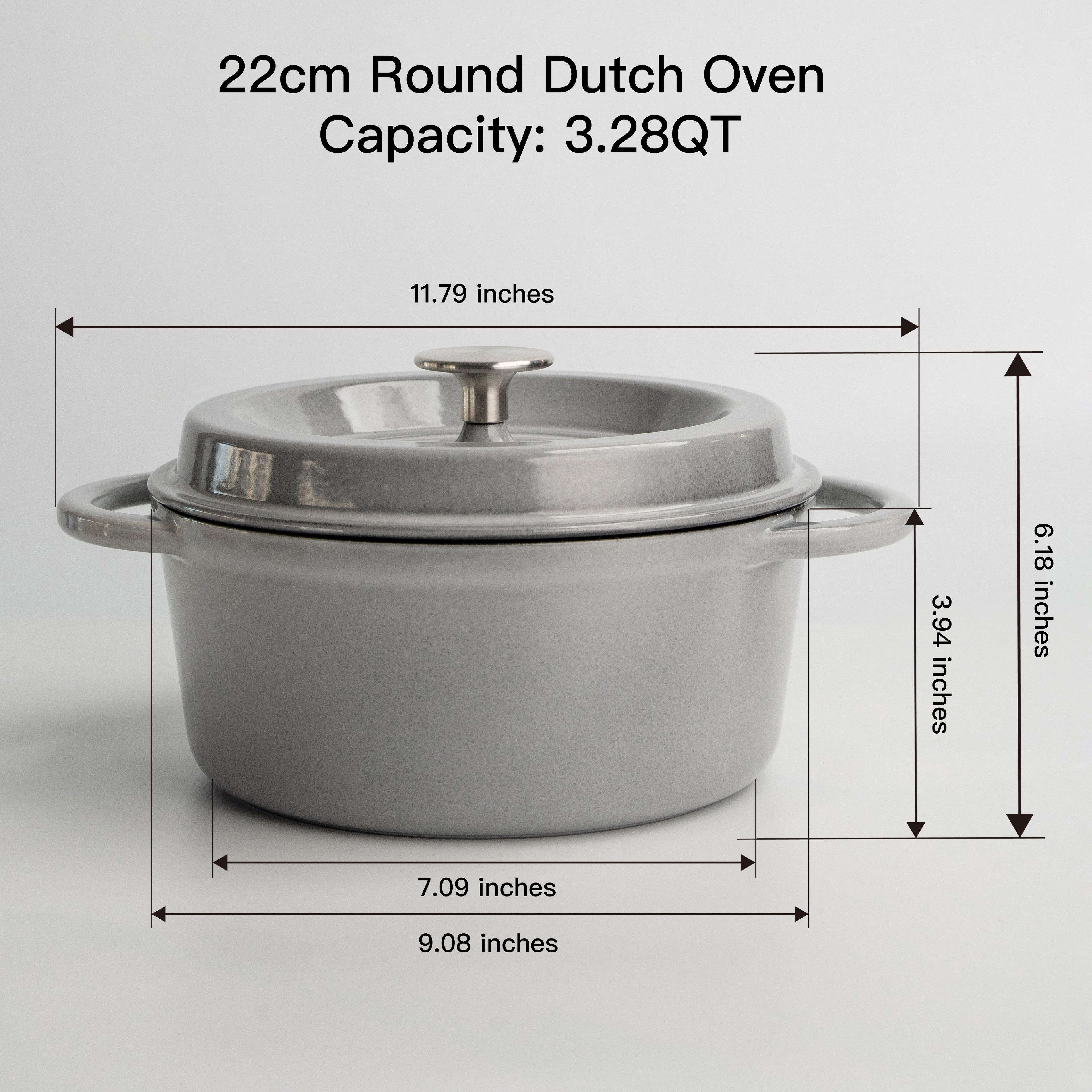 Mojakök 22cm Dutch Oven 3.32QT Classic round Cocotte- Truffle white