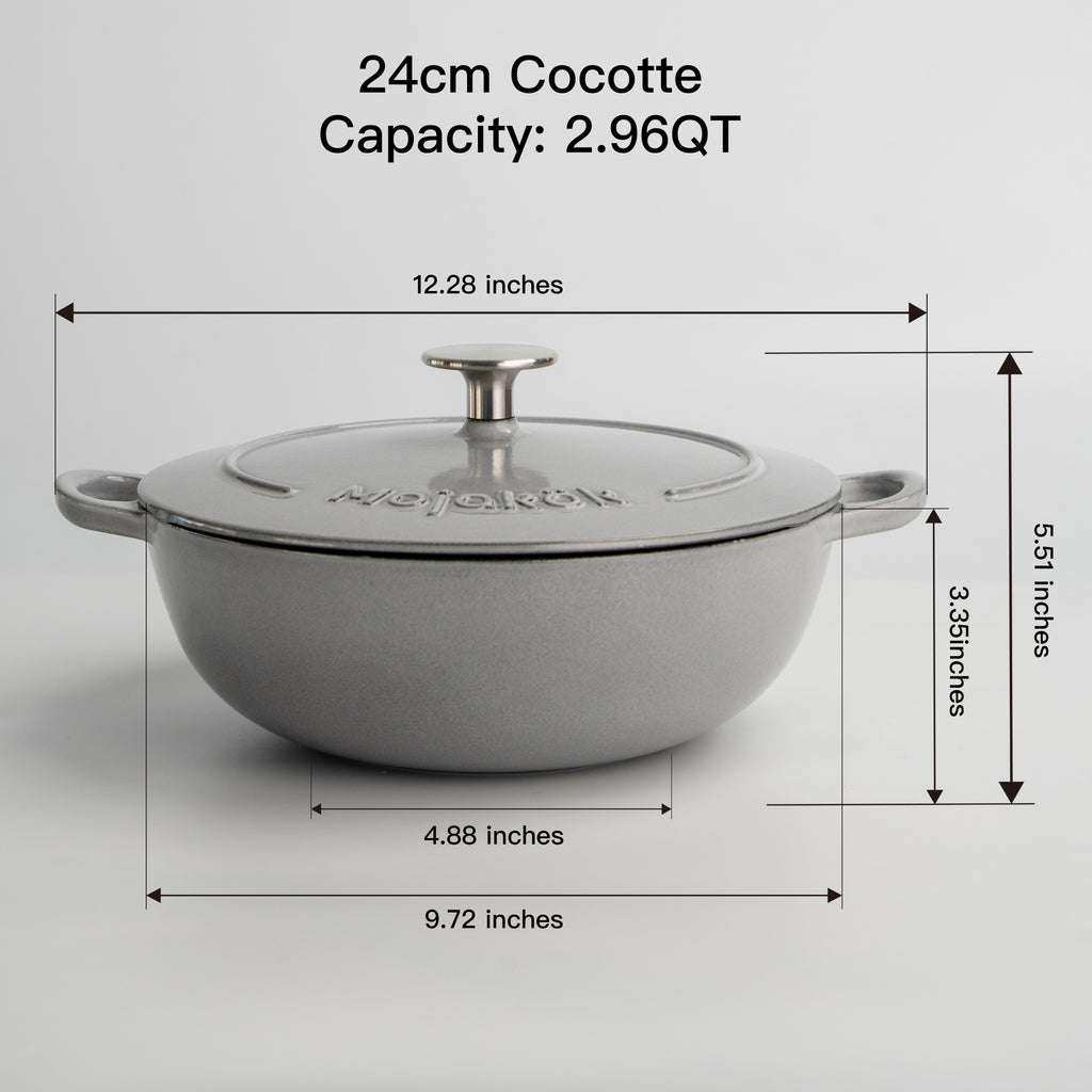 Mojakök 24cm 2.96QT Shallow Cocotte- Platinum Gray