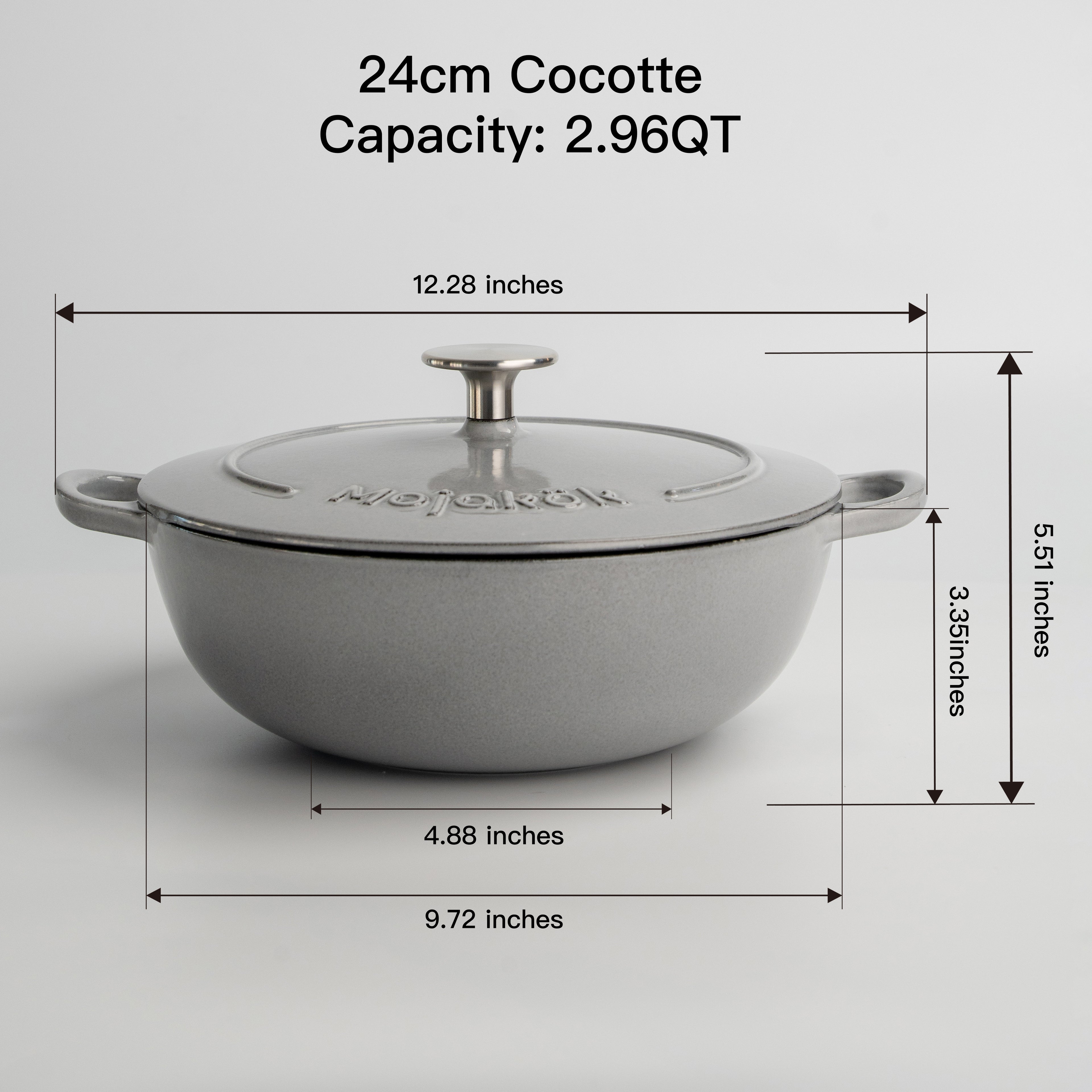 Mojakök 24cm 2.96QT Shallow Cocotte- Platinum Gray