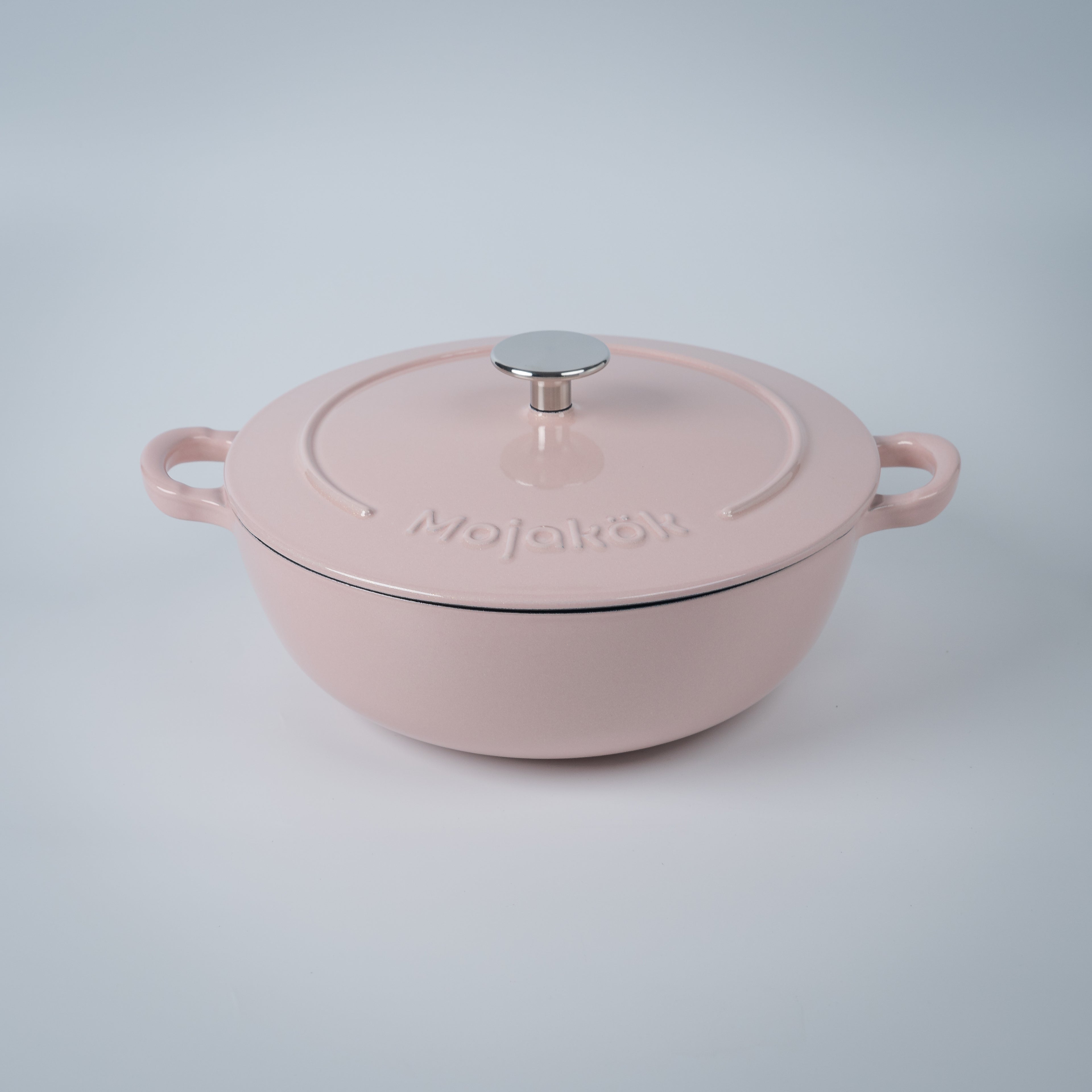 Mojakök 26cm 3.9QT Enameled Cast iron shallow Cocotte- Pink