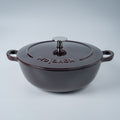 Mojakök 26cm Enameled Cast Iron Dutch Oven 3.9QT Shallow Cocotte- Mirror red