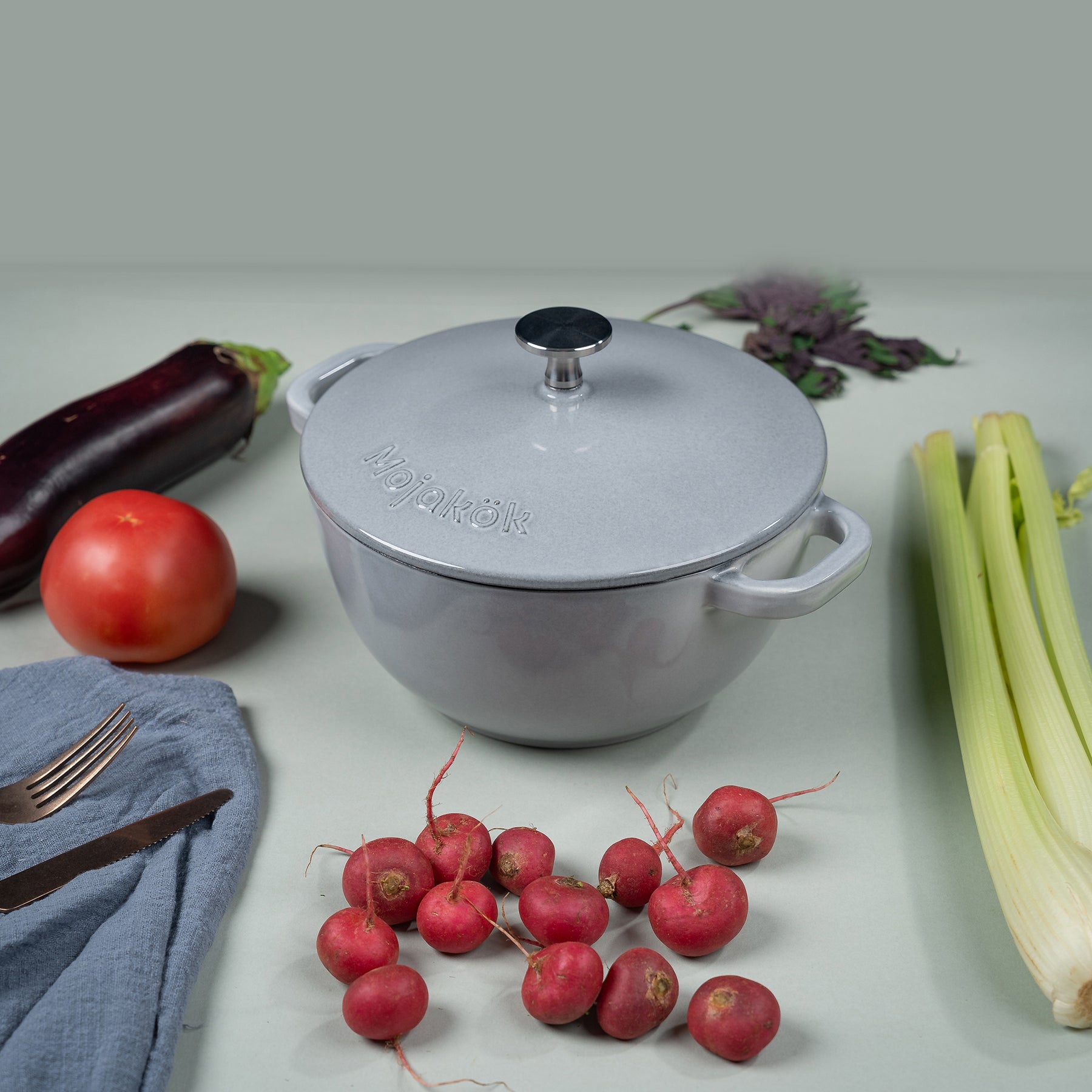 Mojakök 20cm Deep Oven 2.54QT Cocotte- Truffle white