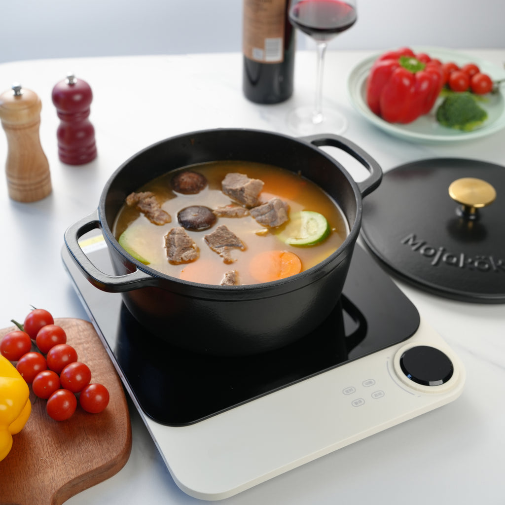 Mojakök 23cm Enameled Cast Iron Dutch Oven 4QT - Matte Black