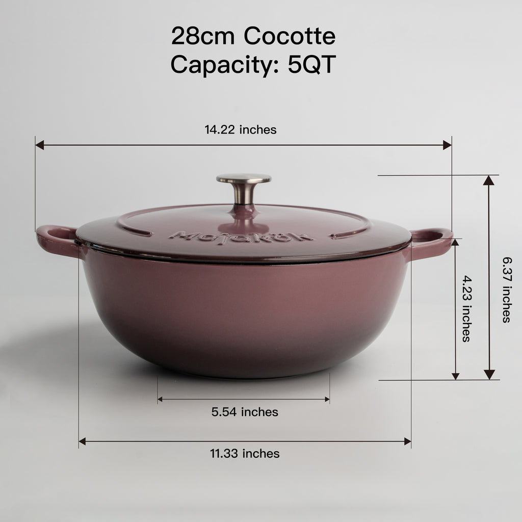Mojakök 28cm Enameled Cast Iron Dutch Oven 5QT - Fig Purple
