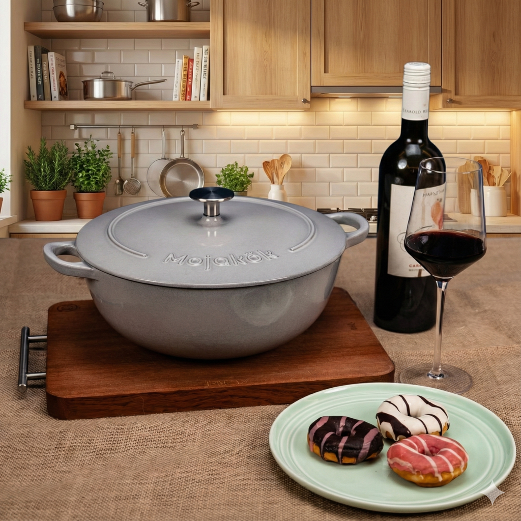 Mojakök 28cm Enameled Cast Iron Dutch Oven 5QT - Gray