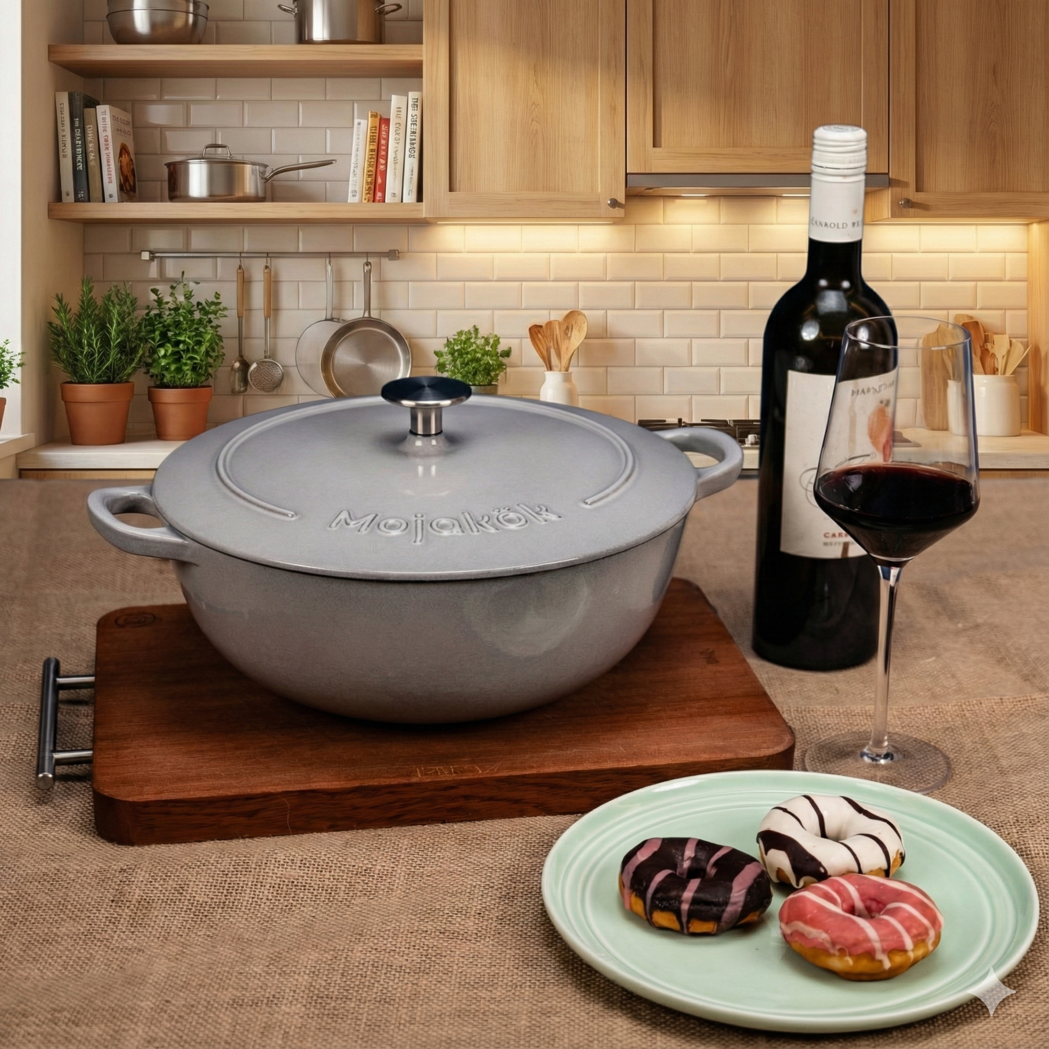 Mojakök 28cm Enameled Cast Iron Dutch Oven 5QT - Gray