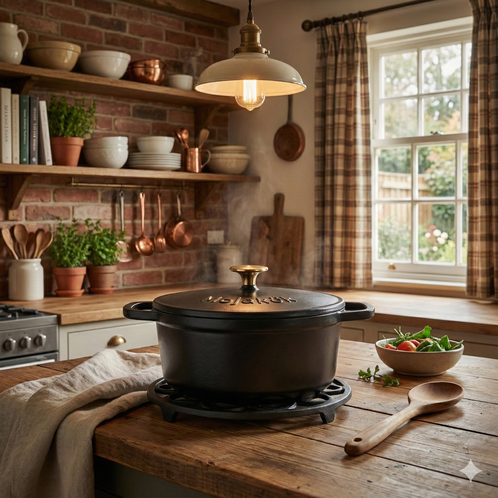 Mojakök 23cm Enameled Cast Iron Dutch Oven 4QT - Matte Black